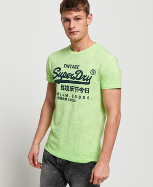 Superdry Premium Goods Mid Weight All Over Print Férfi Pólók Világos Zöld | DXQCE5436